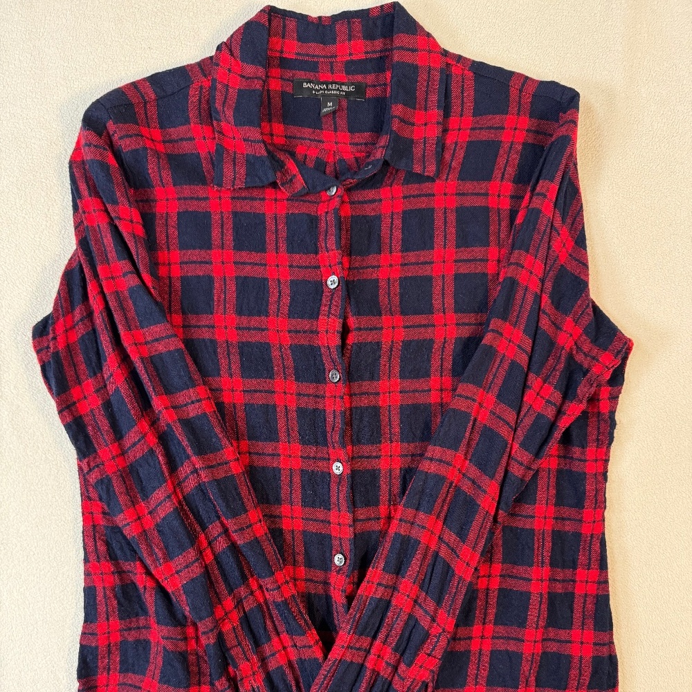 Banana Republic Dillon Classic Fit Plaid Button-Up Shirt | Size M